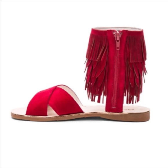 Jeffery Campbell Nerida Fringe Sandals - RED - Picture 5 of 8